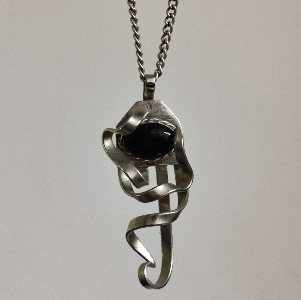 Vintage Folk art Bent Fork Pendant Necklace